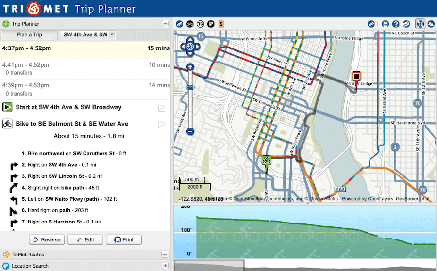 OpenTripPlanner screenshot