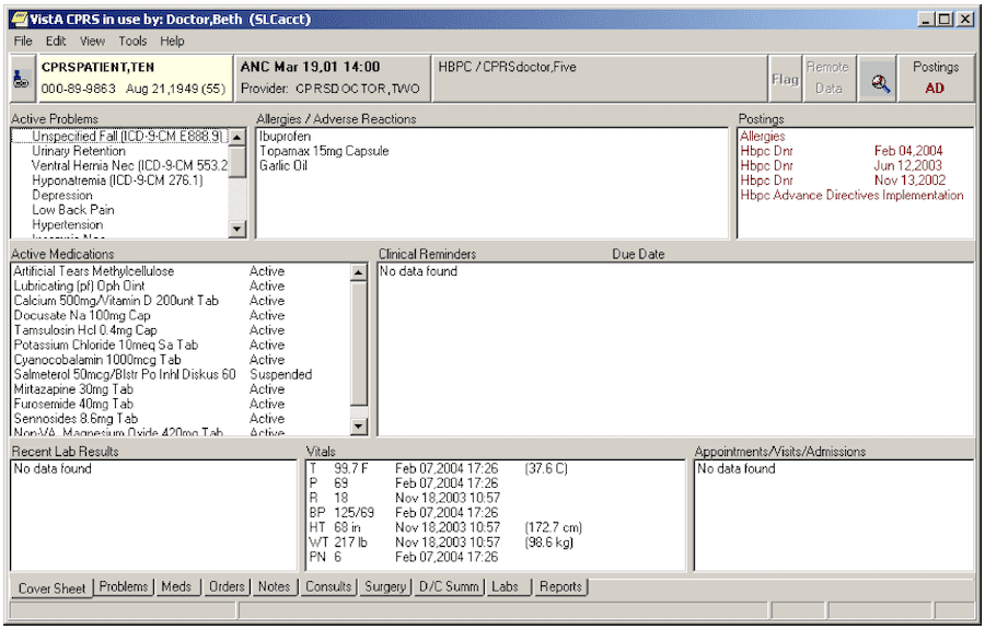 VISTA screenshot